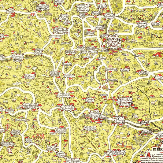 Vintage Map of Colorado 1930
