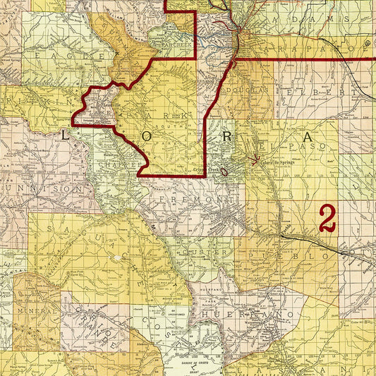 Vintage Map of Colorado 1910