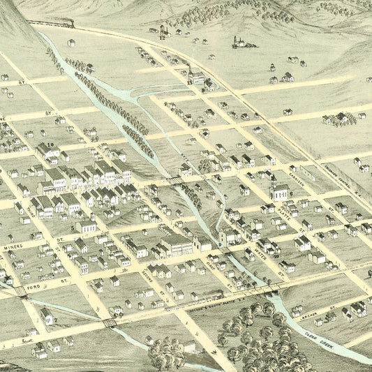 Vintage Map of Golden, Colorado, 1873
