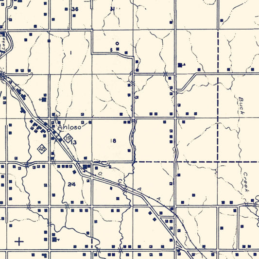 Vintage Map of Pontotoc County, Oklahoma, 1936