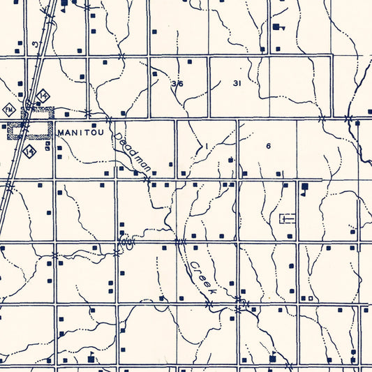 Vintage Map of Tillman County, Oklahoma, 1936