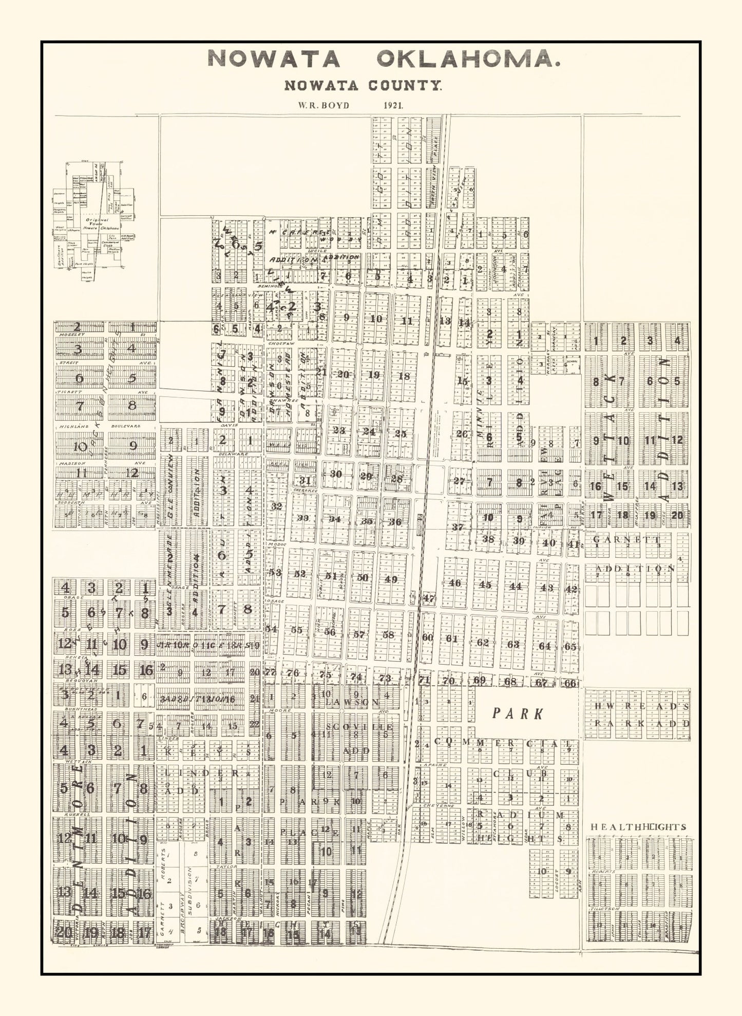 Vintage Map of Nowata County, Oklahoma, 1921