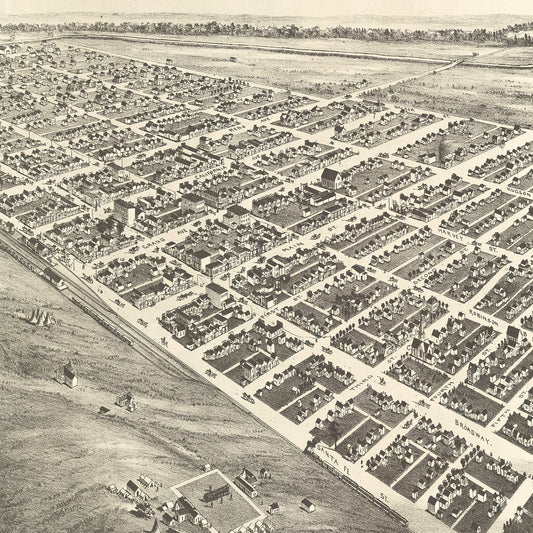 Vintage Map of Oklahoma City, Oklahoma, 1890