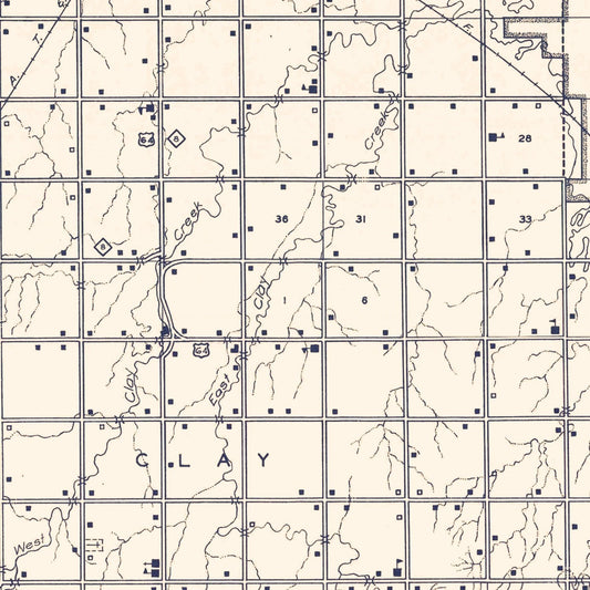 Vintage Map of Alfalfa County, Oklahoma, 1936