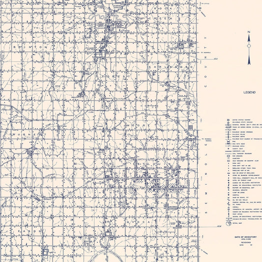 Vintage Map of Pottawatomie County, Oklahoma, 1936 (II)