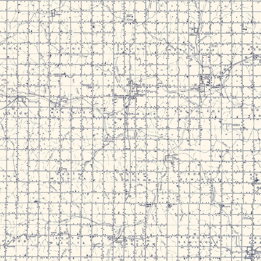 Vintage Map of Lincoln County, Oklahoma, 1936