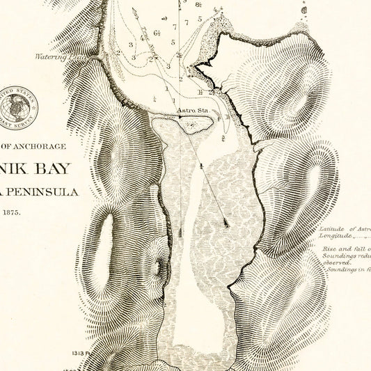 Vintage Map of Anchorage, Alaska, 1875