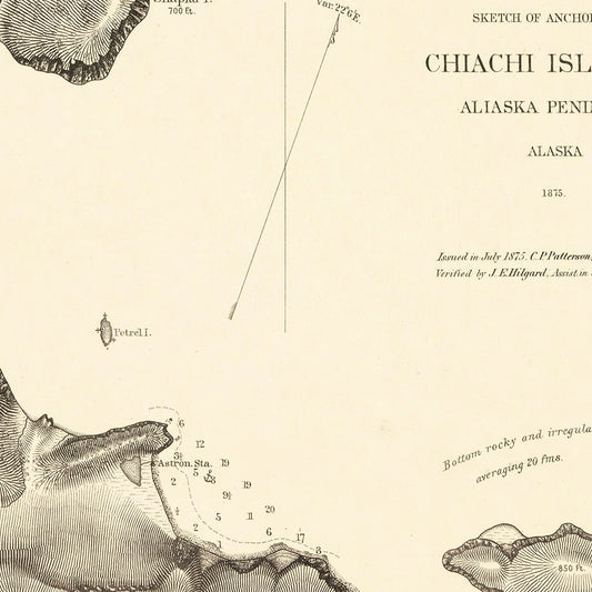 Vintage Map of Anchorage, Alaska, 1875