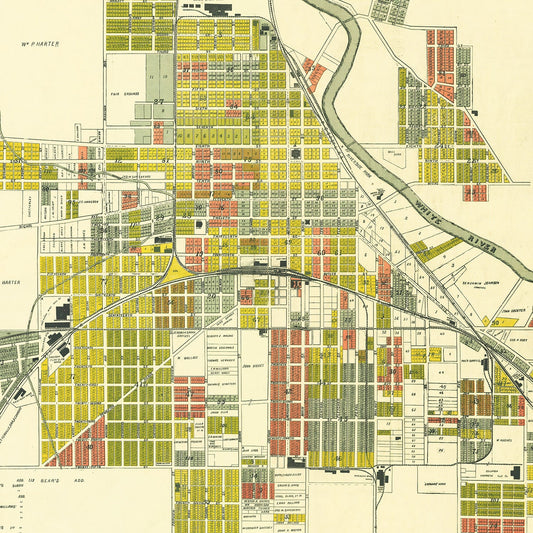 Vintage Map of Anderson, Indiana, 1891