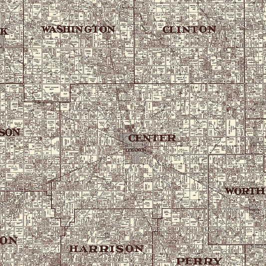 Vintage Map of Boone County, Indiana, 1936 - Survey Edition