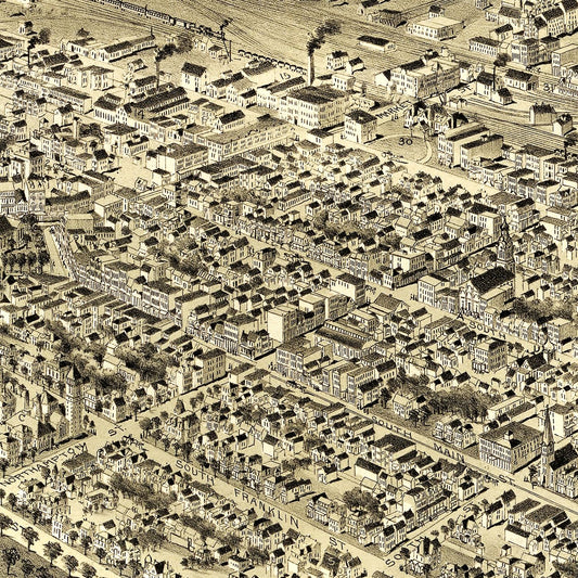 Vintage Map of Wilkes-Barre, Pennsylvania, 1889