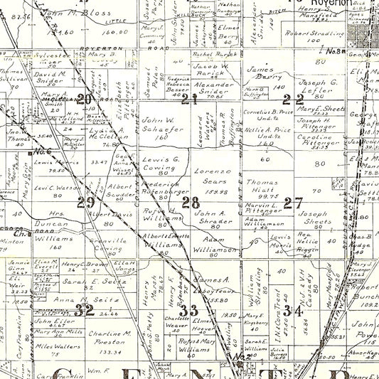 Vintage Map of Delaware County, Indiana, 1904 II
