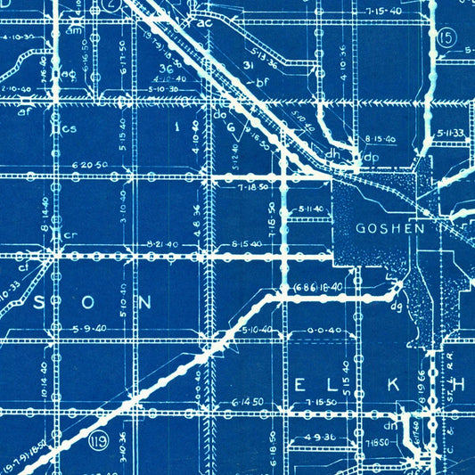 Vintage Map of Elkhart County, Indiana, 1936