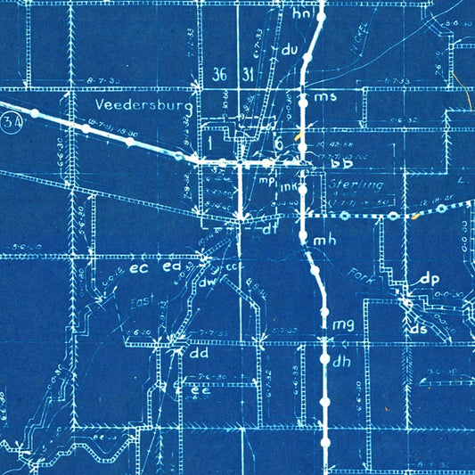 Vintage Map of Fountain County, Indiana, 1936