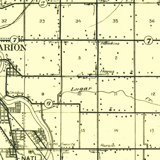 Vintage Map of Grant County, Indiana, 1911