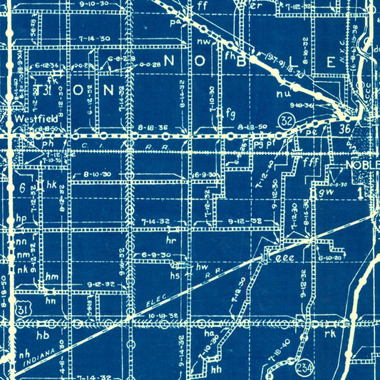 Vintage Map of Hamilton County, Indiana, 1936