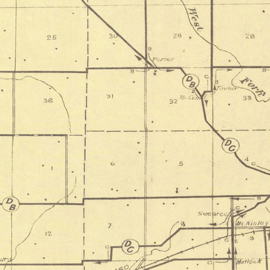 Vintage Map of Hendricks County, Indiana, 1911