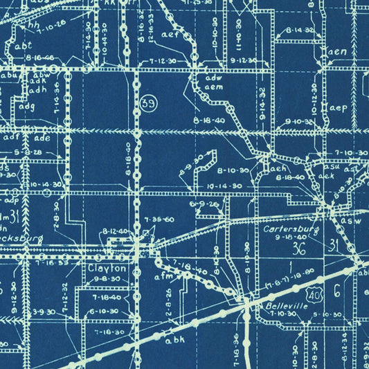Vintage Map of Hendricks County, Indiana, 1936