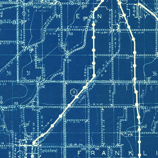 Vintage Map of Henry County, Indiana, 1936