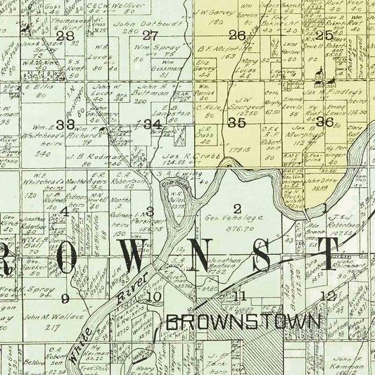 Vintage Map of Jackson County, Indiana, 1917
