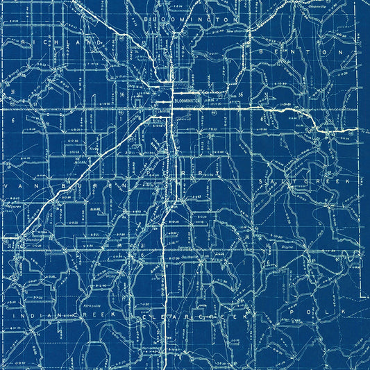 Vintage Map of Monroe County, Indiana, 1936