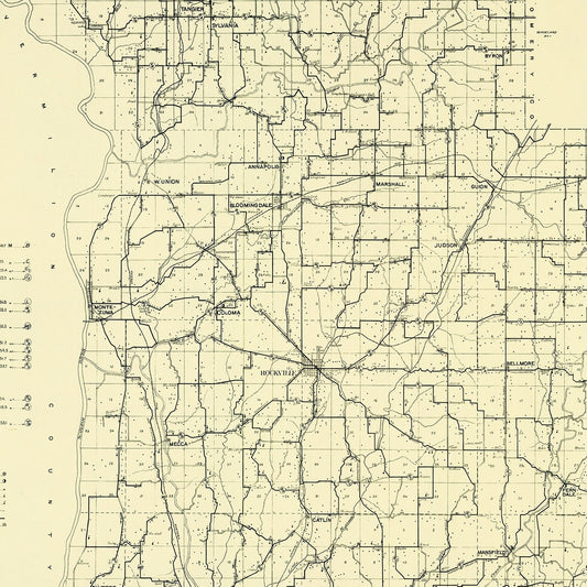 Vintage Map of Parke County, Indiana, 1911