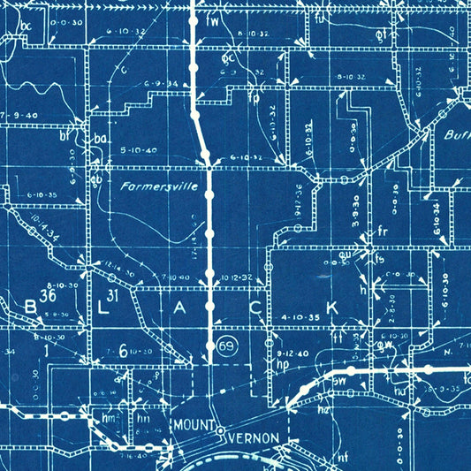 Vintage Map of Posey County, Indiana, 1936