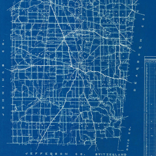 Vintage Map of Ripley County, Indiana, 1936