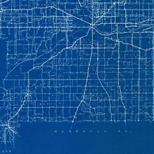 Vintage Map of St. Joseph County, Indiana, 1936