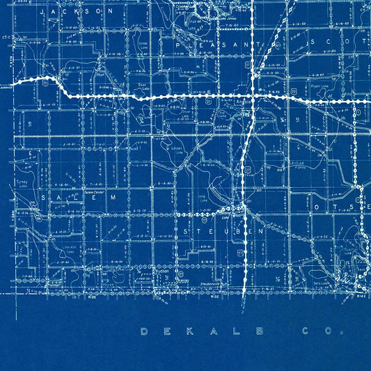 Vintage Map of Steuben County, Indiana, 1936