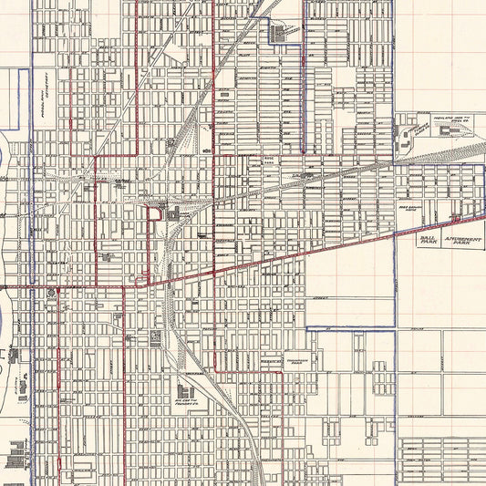 Vintage Map of Terre Haute, Indiana, 1907