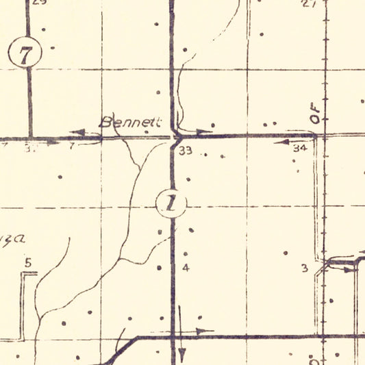 Vintage Map of Union County, Indiana, 1911