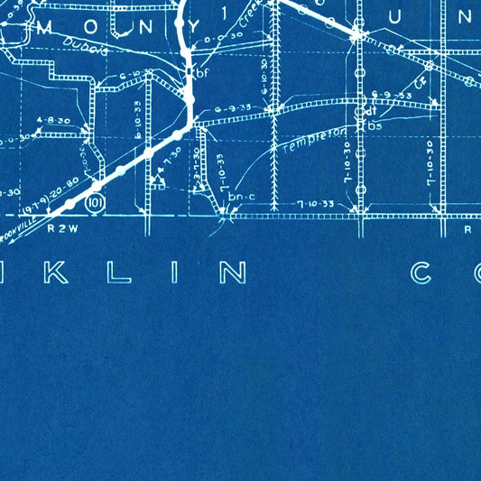 Vintage Map of Union County, Indiana, 1936