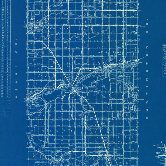 Vintage Map of Wabash County, Indiana, 1936