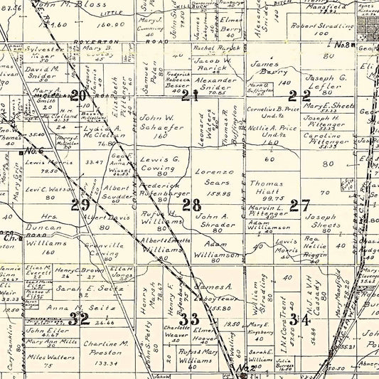 Vintage Map of Delaware County, Indiana, 1904