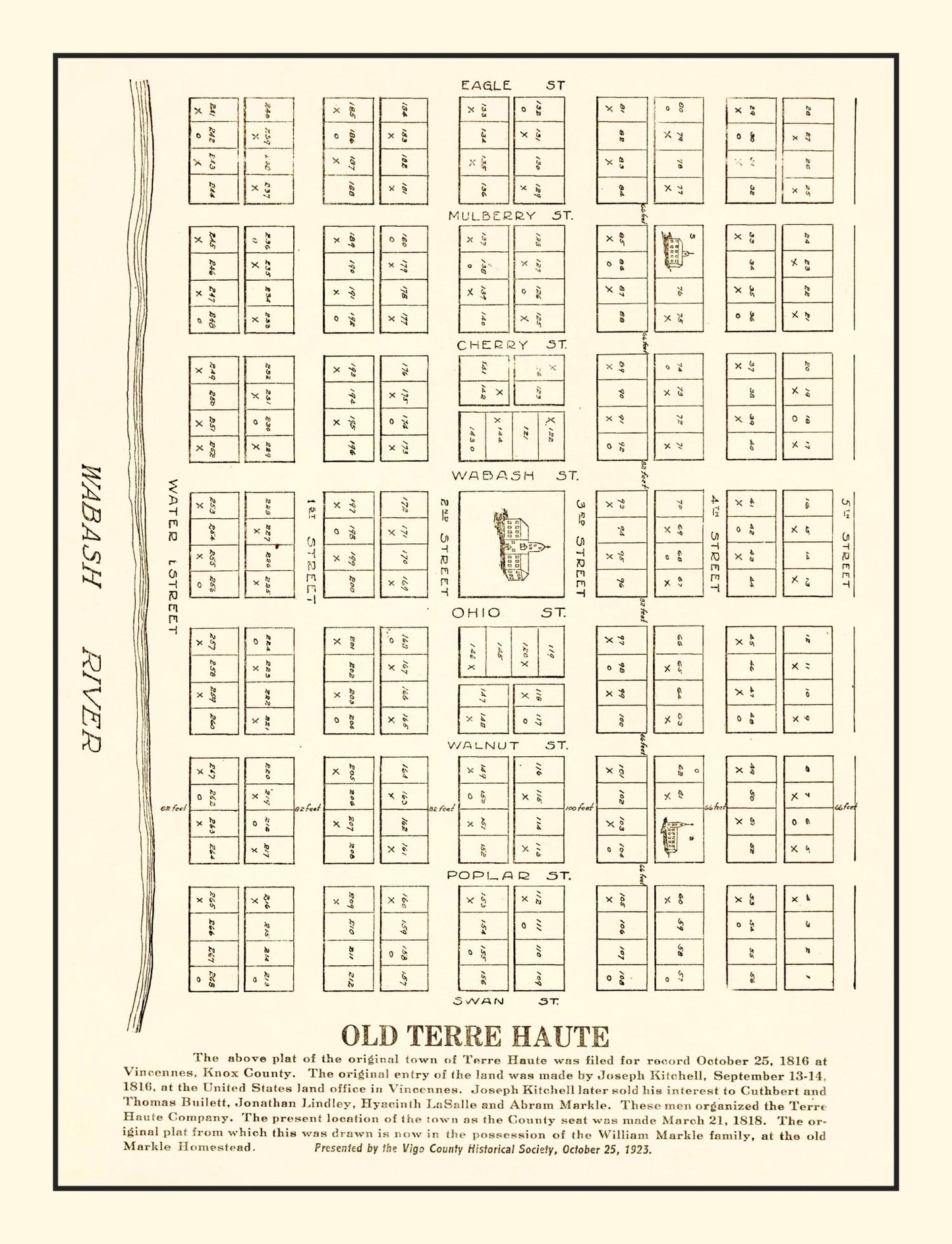 Vintage Map of Terre Haute, Indiana, 1923
