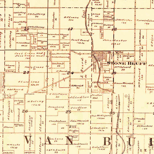 Vintage Map of Fountain County, Indiana, 1897