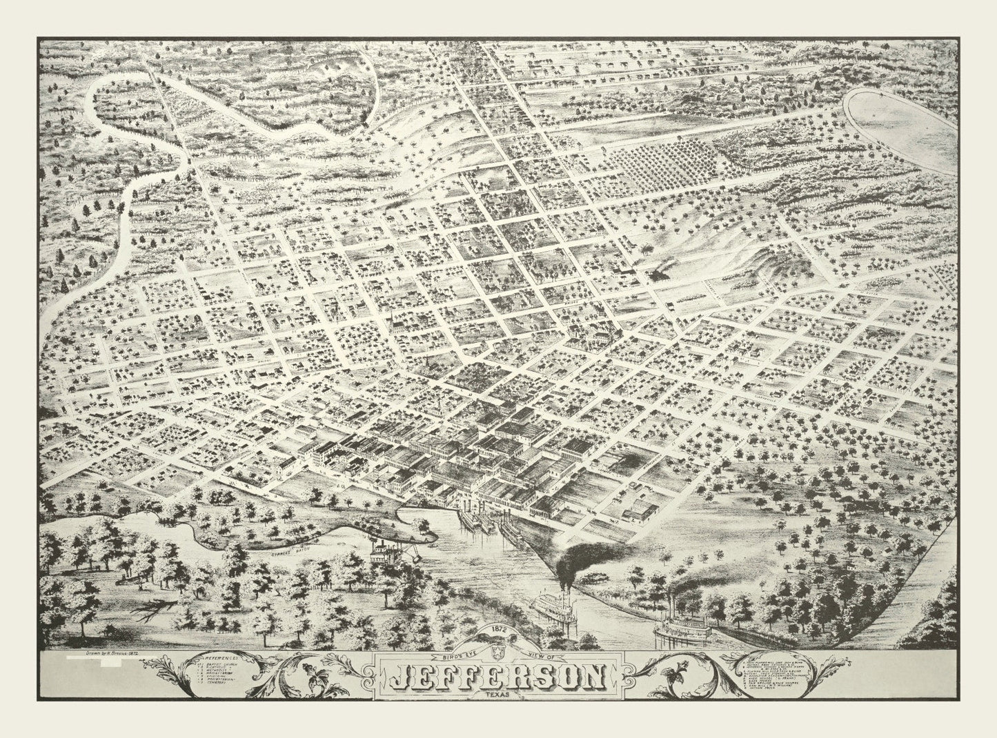 Vintage Map of Jefferson, Grant County, Oklahoma, 1872