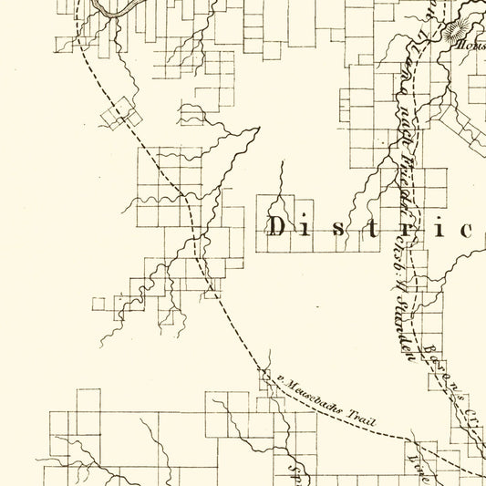 Vintage Map of Gillespie County, Texas, 1850
