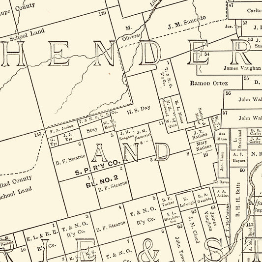 Vintage Map of Taylor County, Texas, 1889
