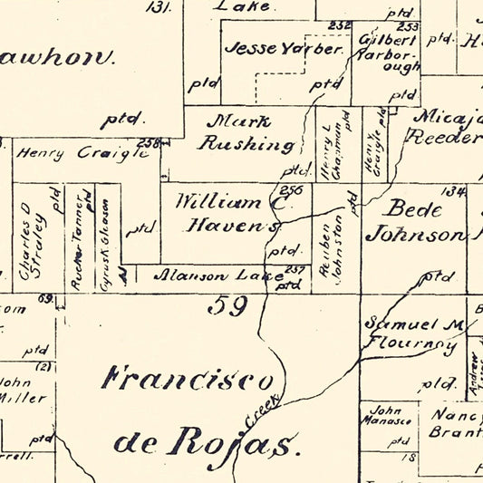 Vintage Map of Rains County, Texas, 1888