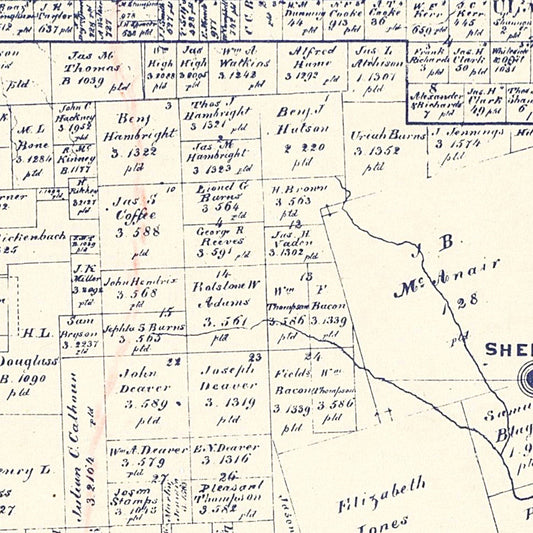 Vintage Map of Grayson County, Texas, 1885