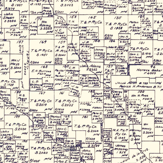 Vintage Map of Parker County, Texas, 1889 II