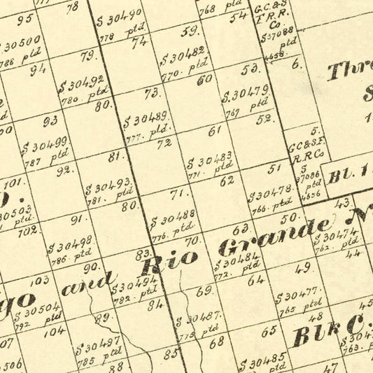 Vintage Map of Upton County, Texas, 1889
