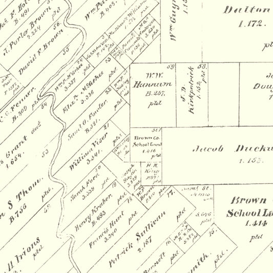 Vintage Map of Brown County, Texas, 1888