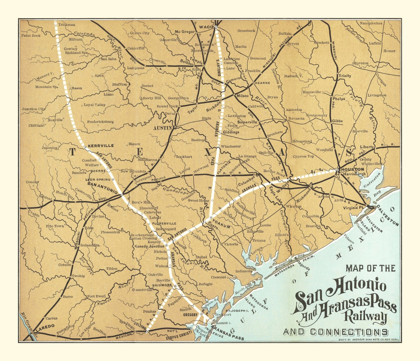 Vintage Railroad Map of the United States, 1887