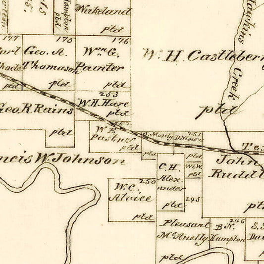 Vintage Map of Gregg County, Texas, 1887