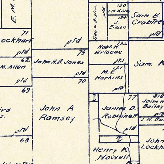 Vintage Map of Rockwall County, Texas, 1890