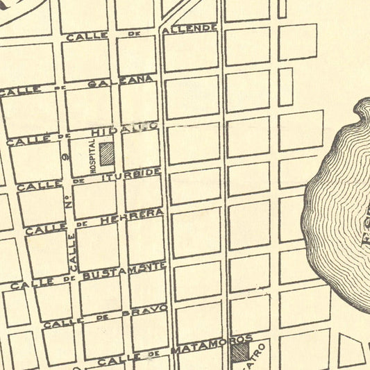 Vintage Map of Brownsville, Texas, 1890