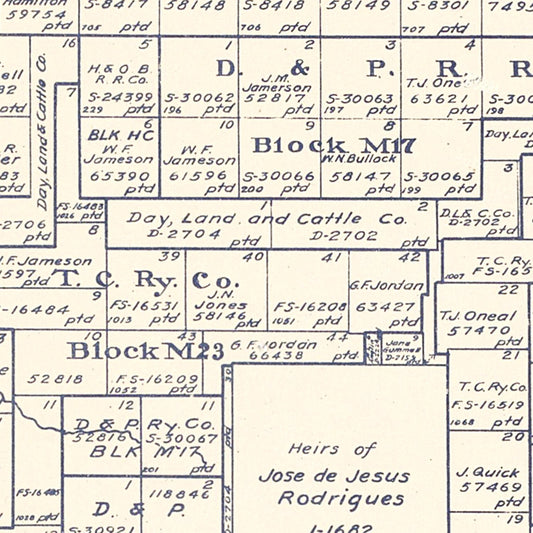 Vintage Map of Hutchinson County, Texas, 1922